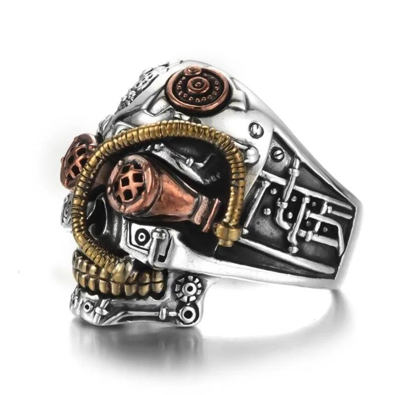 Aanzicht 2 — Steampunk ring – schedel – model 2