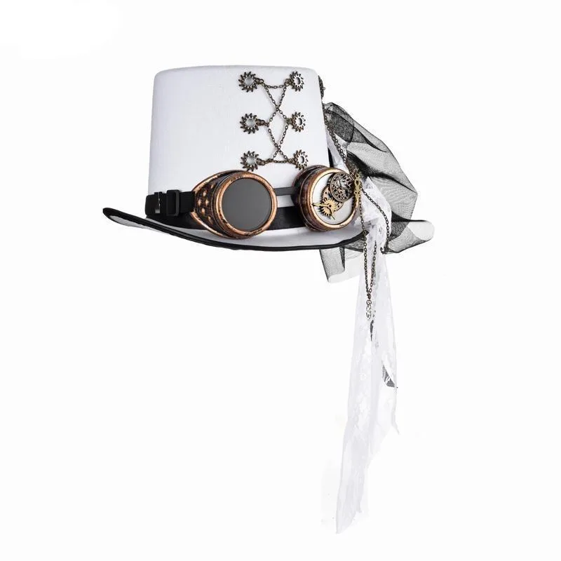 Steampunk hoed – wit