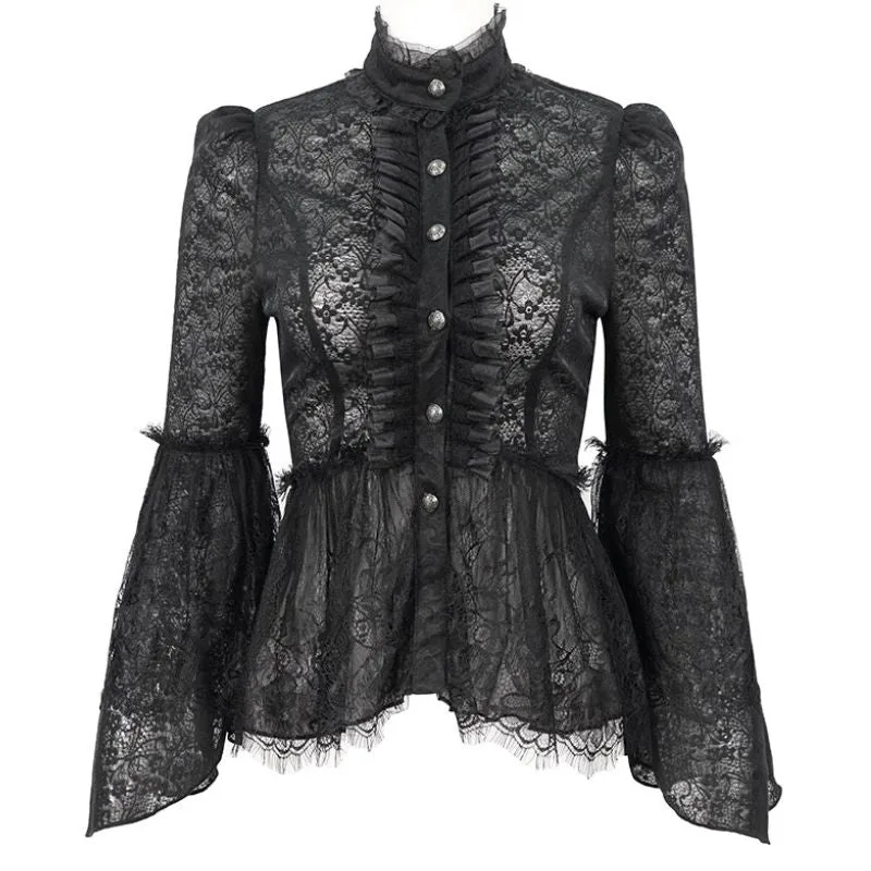 Blouse met jabot gothic voor dames