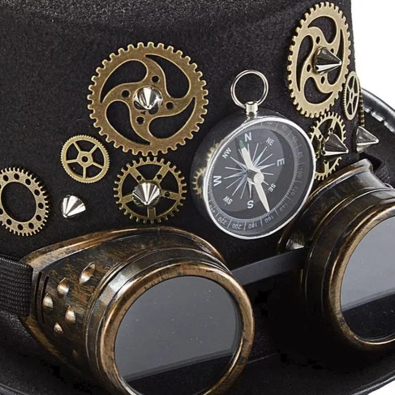 Aanzicht 3 — Steampunk hoed – met mechanische motieven