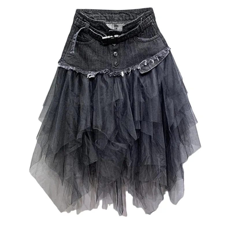 Rok – jeans en tule