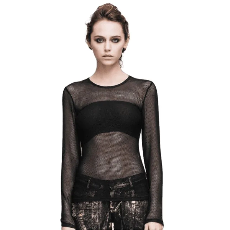 T-shirt voor dames – transparant breiwerk