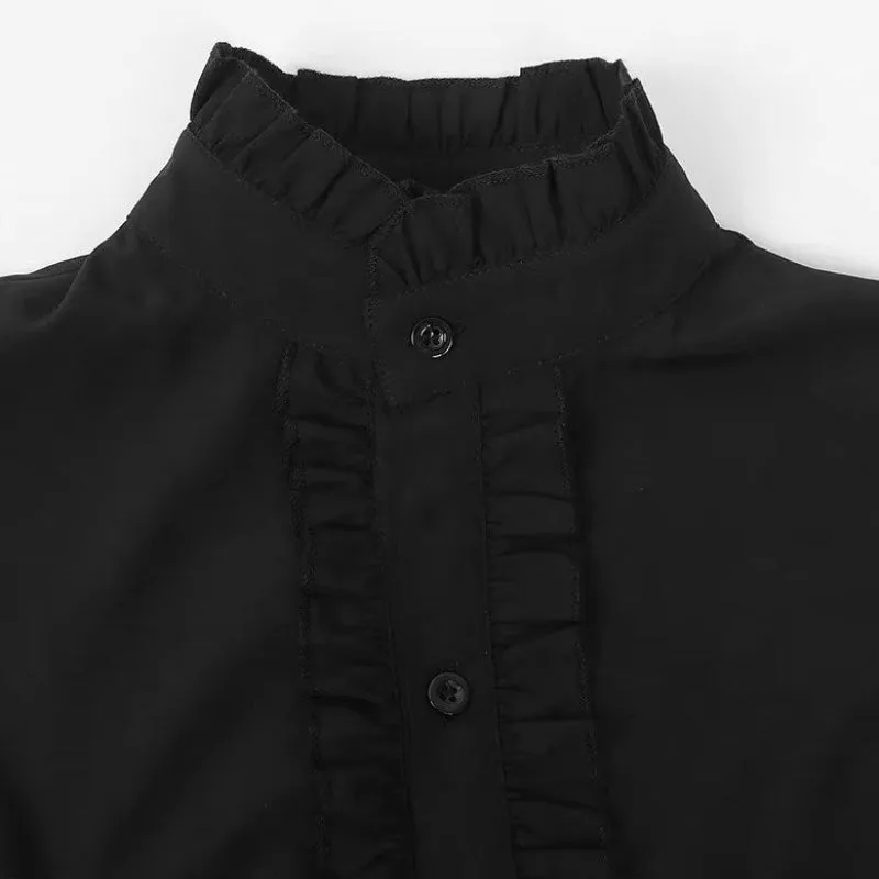 Aanzicht 5 — Blouse met jabot gothic wit