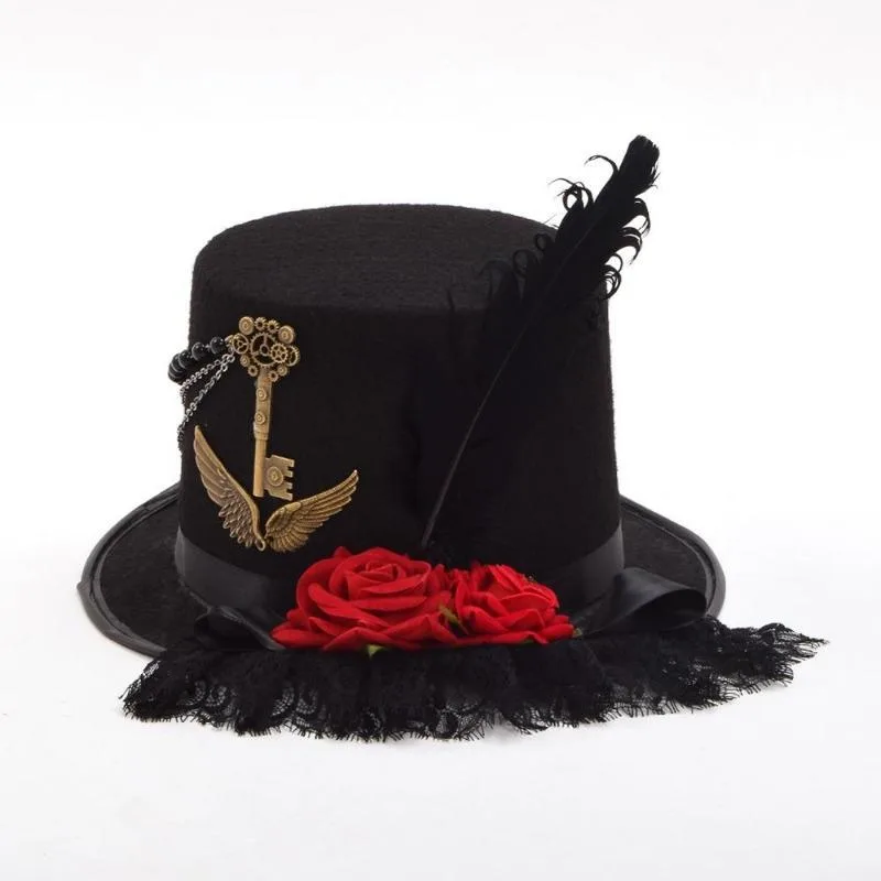 Aanzicht 4 — Steampunk hoed – Belle Époque