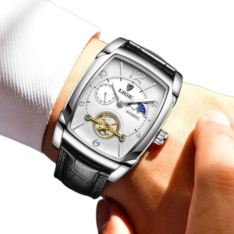 Aanzicht 10 — Horloge voor heren – rechthoekig elegante stijl