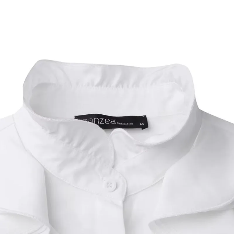Aanzicht 4 — Blouse voor dames – Victoriaans kraag met ruches